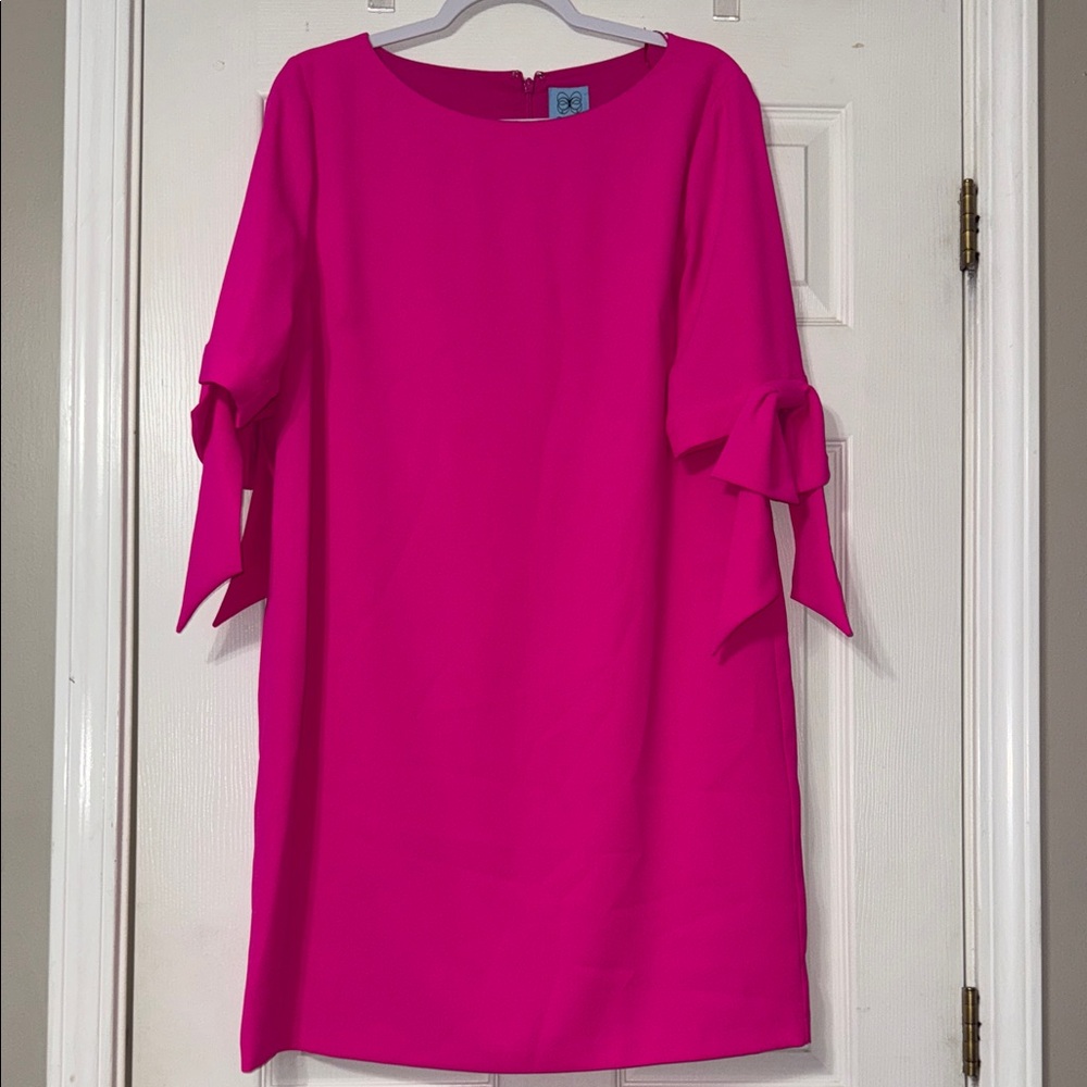 CeCe Vibrant Pink Long Sleeve Dress